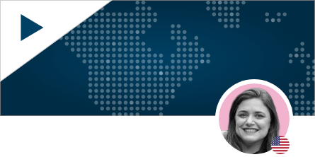 Katie Rigsby Headshot on World Map Background