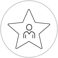 Illustration of a person inside a star