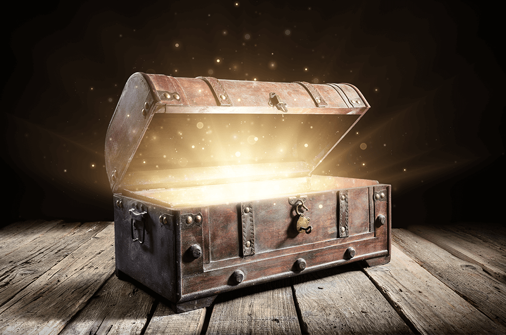 Open treasure chest