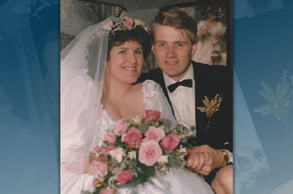 David and Morag Mathieson on their wedding day.