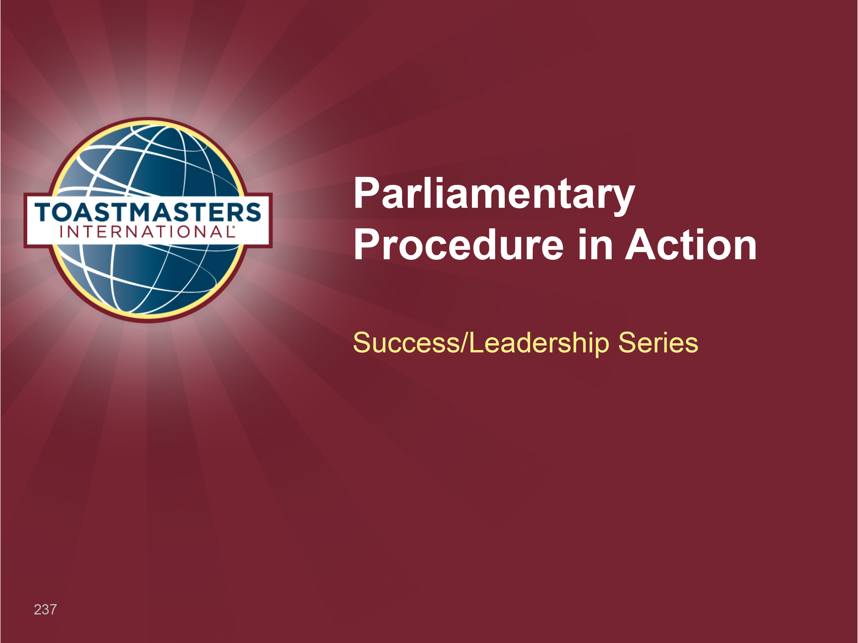 Parliamentary Procedure in Action Workshop (PPT)