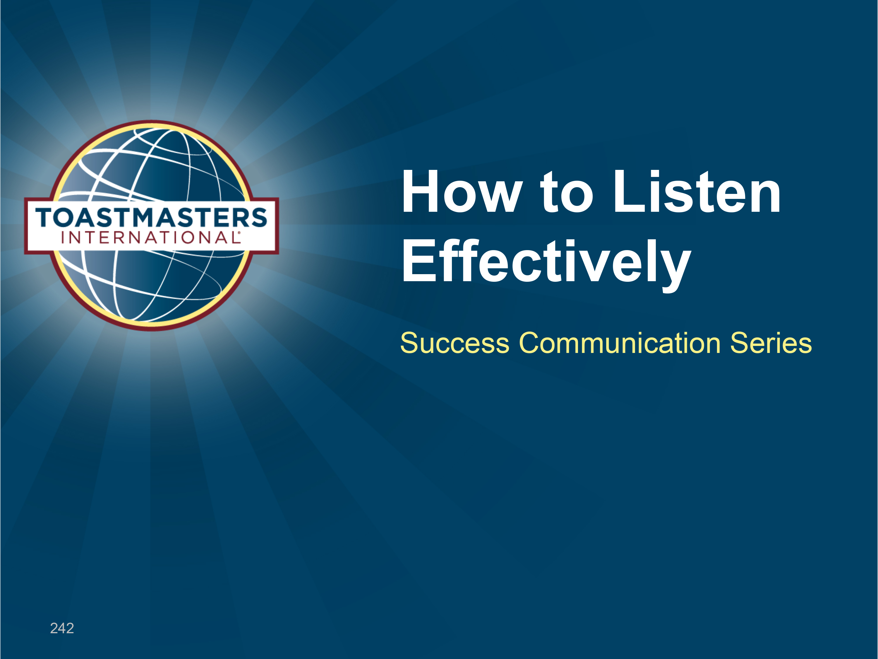 How to Listen Effectively Workshop (PPT)