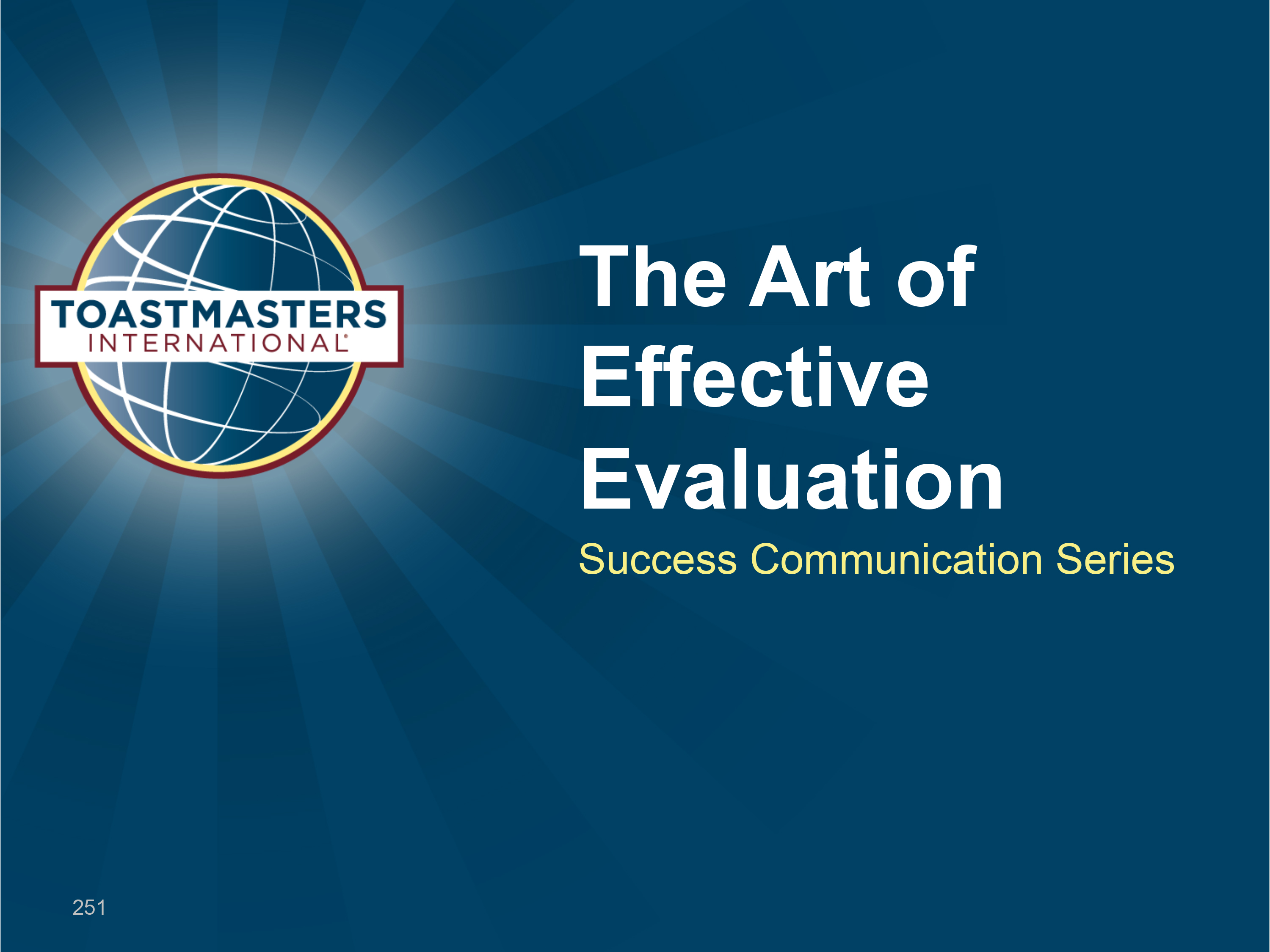 The Art of Effective Evaluation (PPT)
