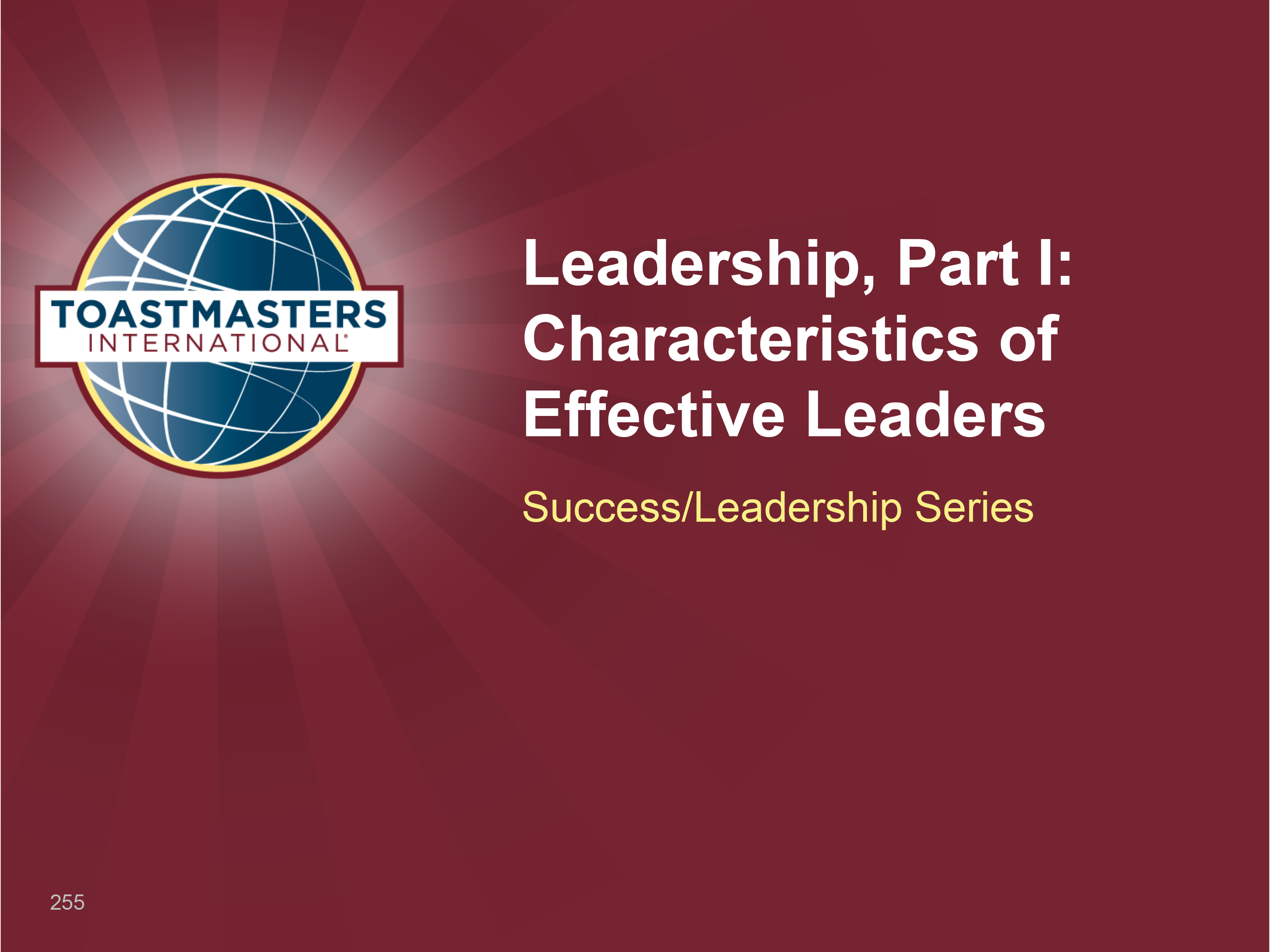 Leadership, Part I: Characteristics of Effective Leaders (PPT)