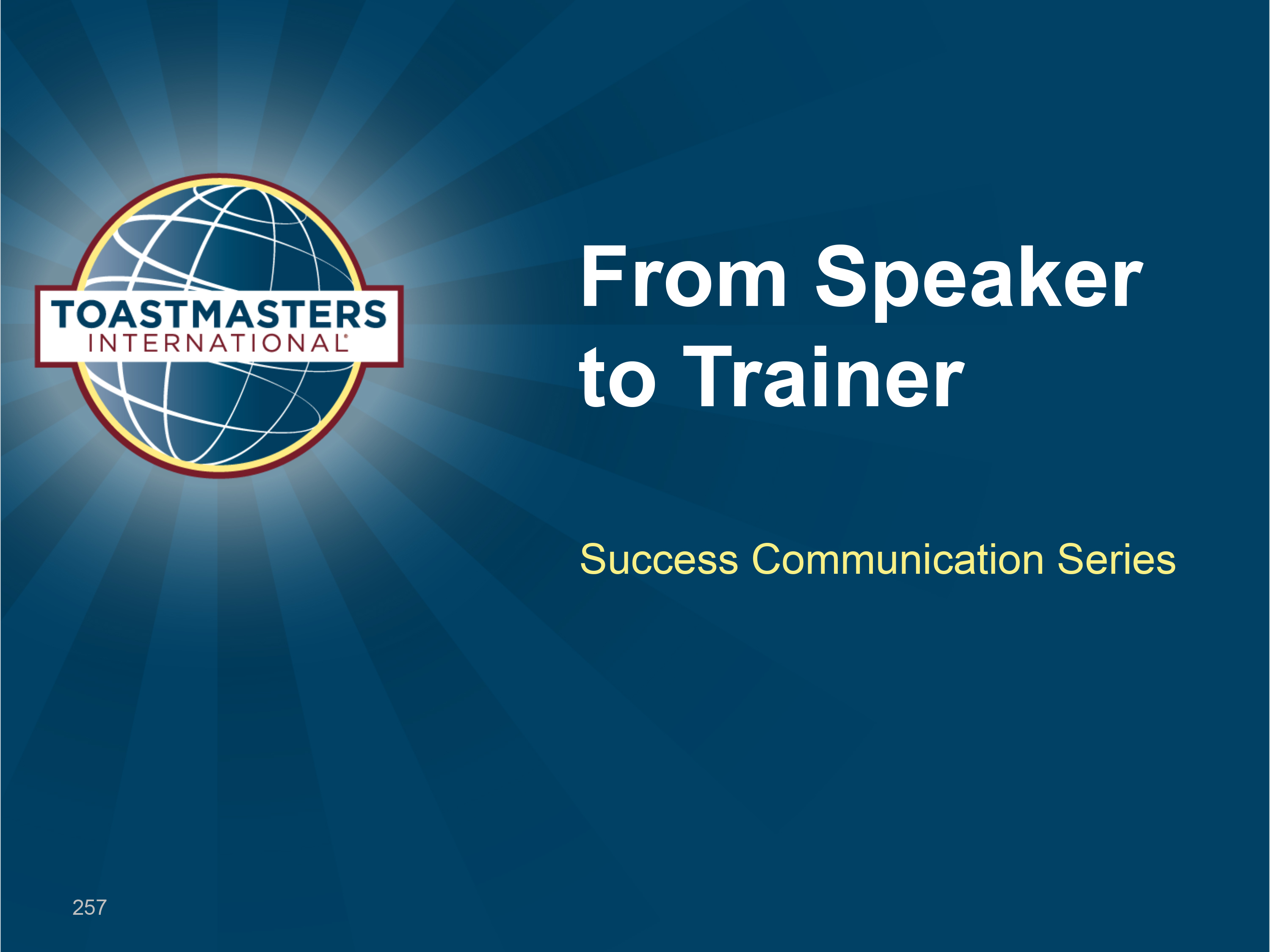From Speaker to Trainer (Power Point)