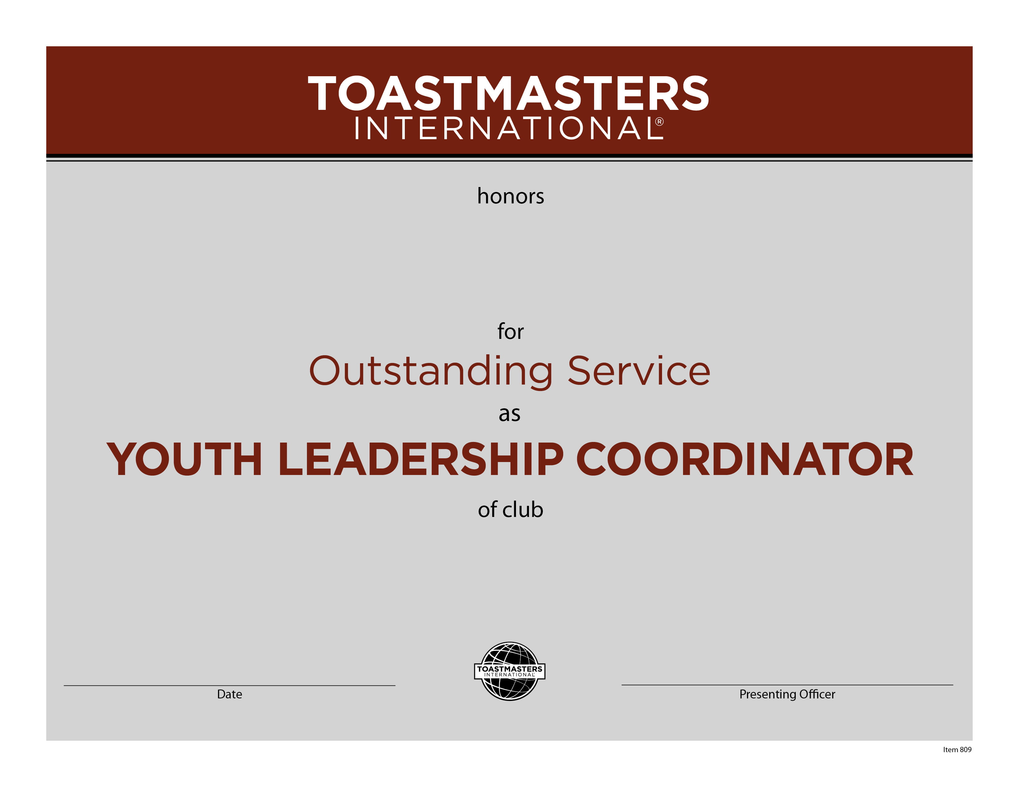 Youth Leadership Coordinator #39 s Certificate Youth Leadership Coordinator #39 s Certificate