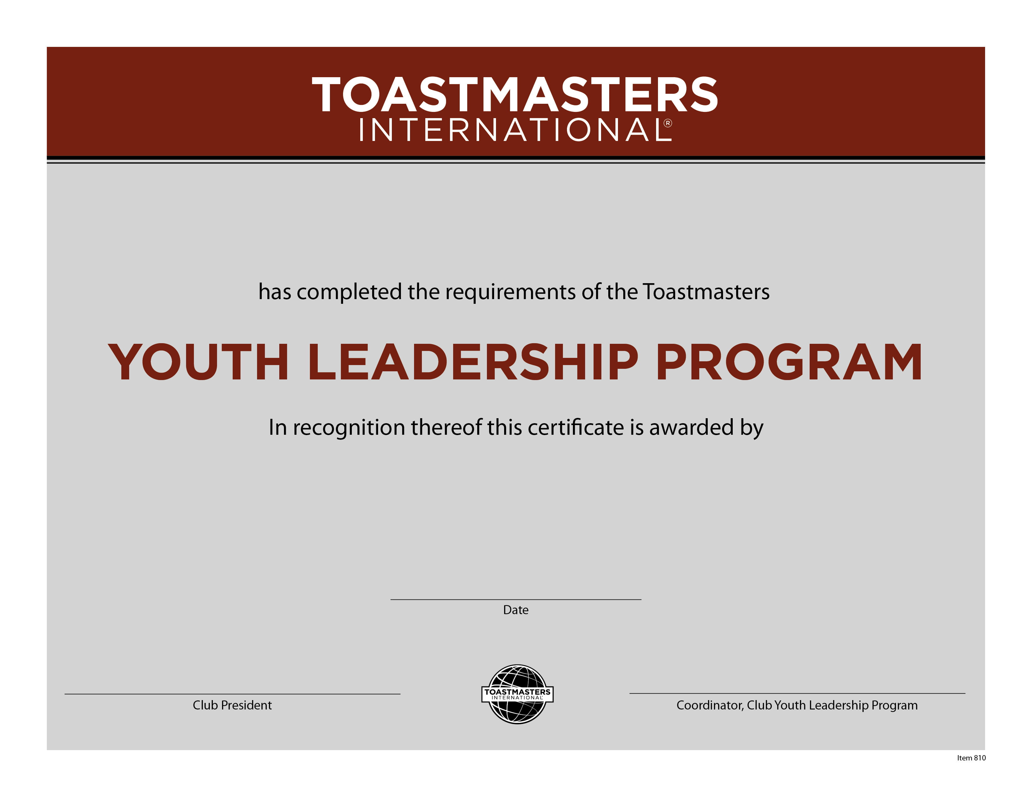 Youth Leadership Completion Certificate In Leadership Award Certificate Template