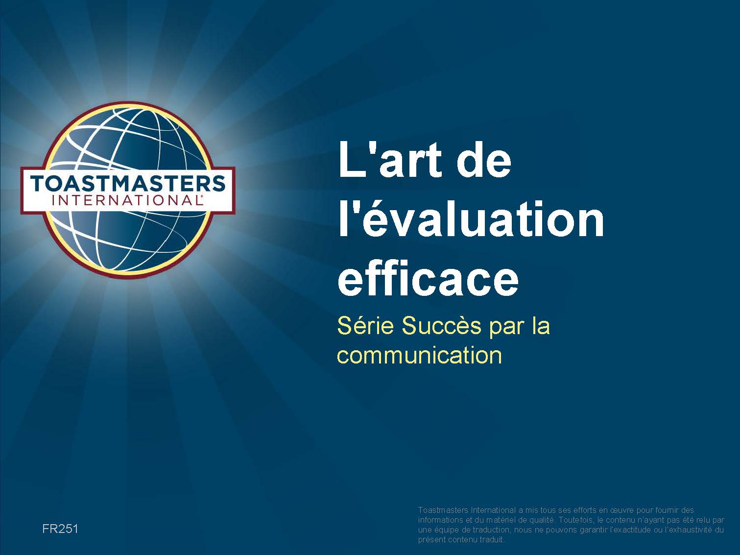 The Art of Effective Evaluation (PPT) (French)