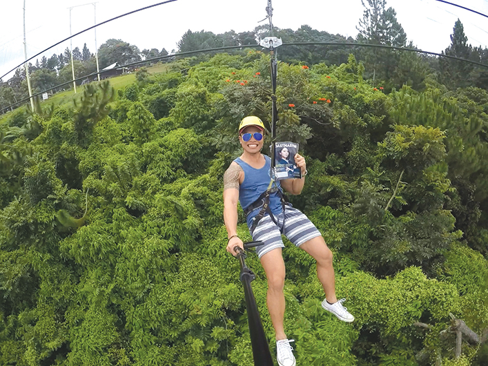 Jovito E. Magoncia, CC, ALB, from Taguig City, Metro Manila, Philippines, goes on a zipline adventure with his magazine at Eden Nature Park in Davao City, Philippines. 