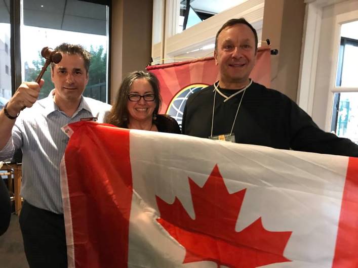 Members of the Early Risers Toastmasters club in Saskatoon, Saskatchewan, attended a town hall meeting with 23  other Saskatchewan Toastmasters clubs in honor of Canada's 150th birthday.