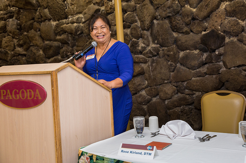 District 49 Director Rose Kirland speaks about Pathways to fellow members in Hawaii.