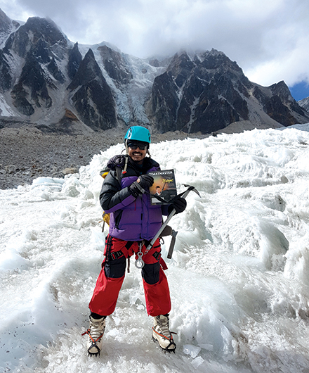 Praveen Wadalkar, CC, from Mumbai, India, stands on the Rathong Glacier in Sikkim, India.