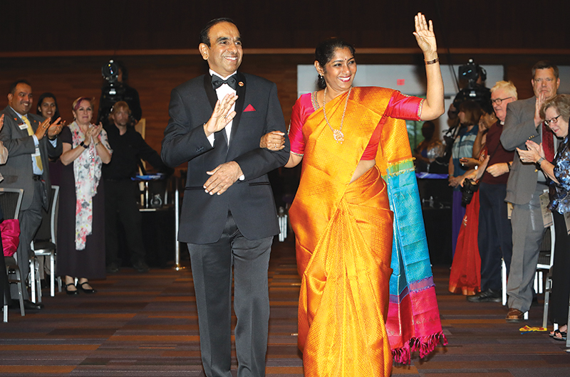 International President Balraj Arunasalam, DTM, with his wife, Saru.