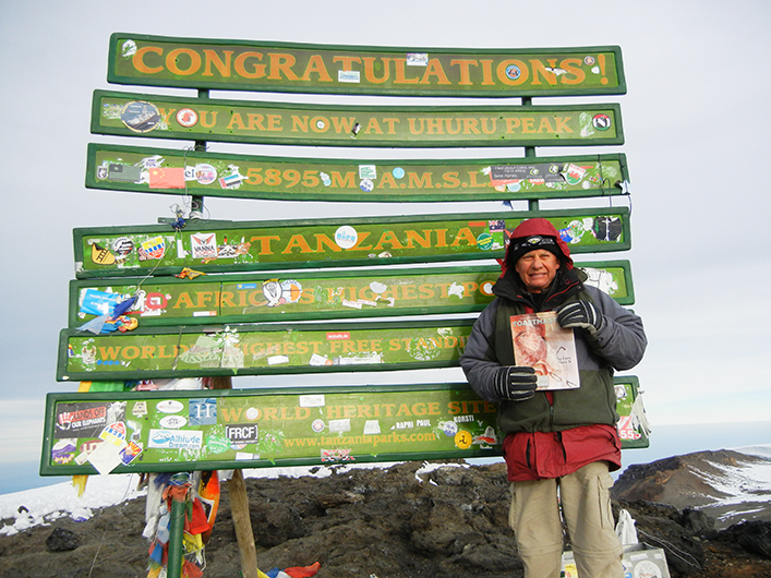 Jim Taylor, DTM, from San Diego, California, summited Mount Kilimanjaro in Tanzania to celebrate his 71st birthday.