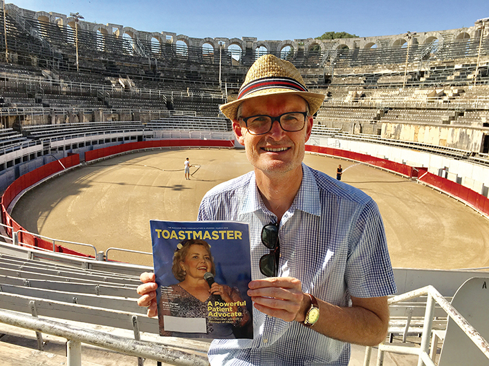 Paul Mulrooney, CC, ALB, from Wellington, New Zealand, visits the Roman amphitheater in Arles, Provence, South of France.