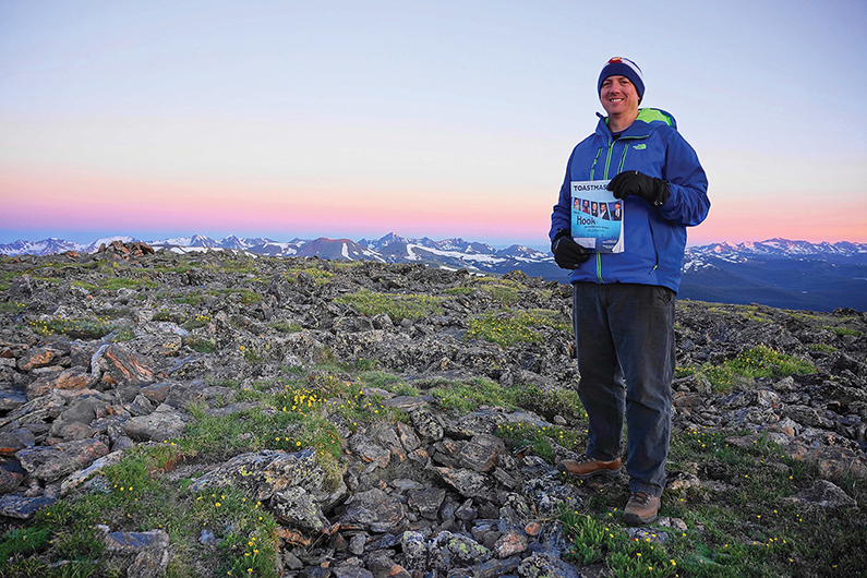 Patrick Kimmitt, ACB,  from Fort Collins, Colorado, takes in the sunrise at 12,454 feet on Mount Chapin, Rocky Mountain National Park in Colorado.