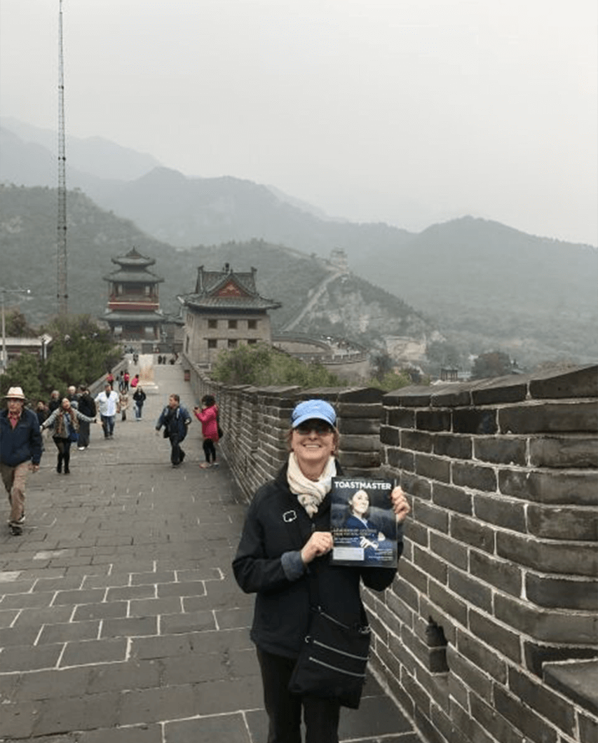 Sandra Stevens, ACS, ALB, of Albany, New York, visits the Great Wall of China near Beijing.