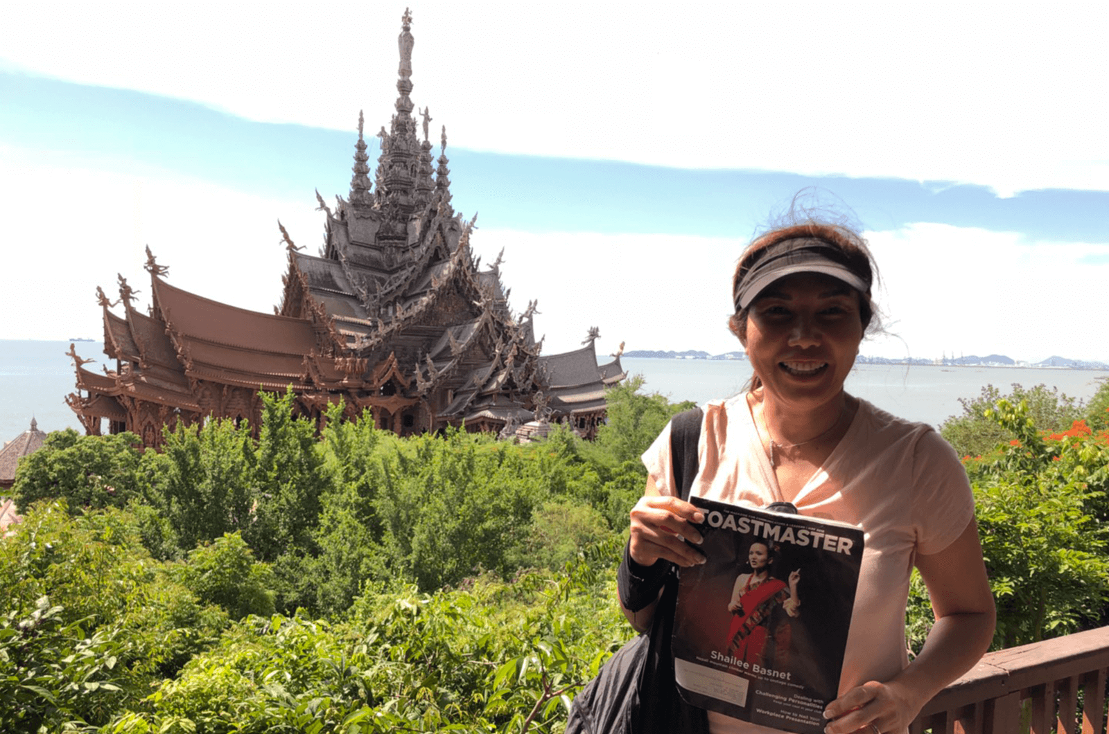 Keng Chester, of San Antonio, Texas, United States, visits a temple shrine in Thailand while on a trip through the country.