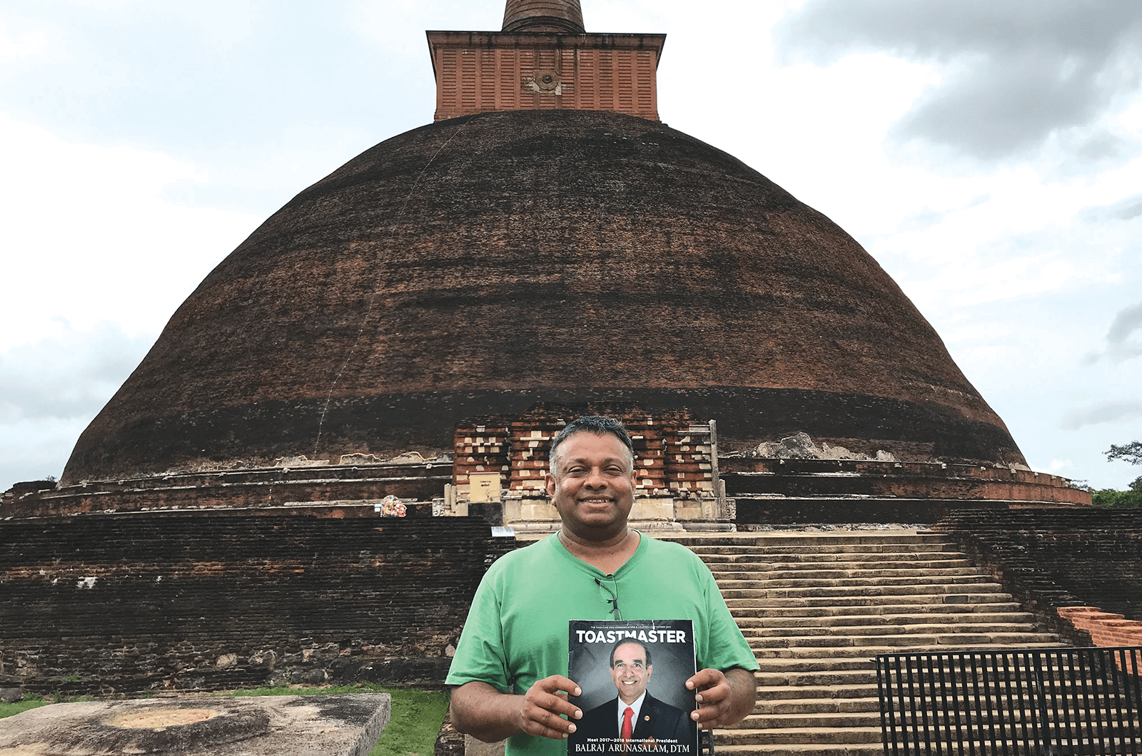 Manuja Ranasinghe, ACB, ALB, of Roswell, Georgia, visits the Jetavanaramaya stupa shrine, in Anuradhapura, Sri Lanka.