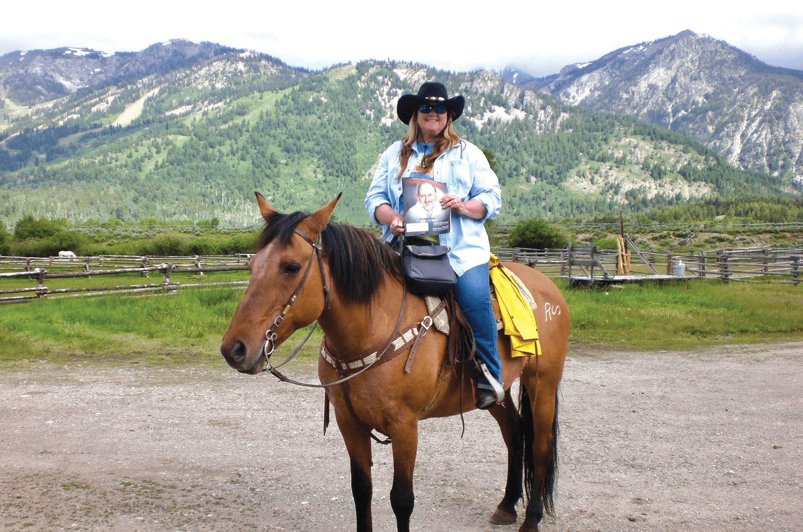 Michelle Brown, DTM, of Albany, New York, enjoys horseback riding near the Grand Teton Mountain Range in Jackson, Wyoming.