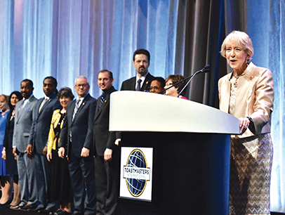 International President Lark Doley at the Annual ­Business Meeting.