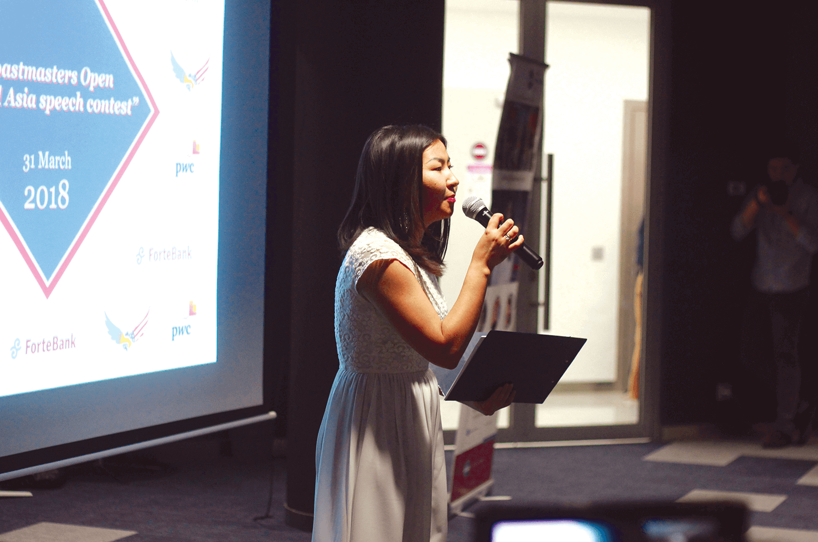 Organizer of the Open Central Asia speech contest, Aigerim Akiltayeva. Photo Credit: Gulnar Aden