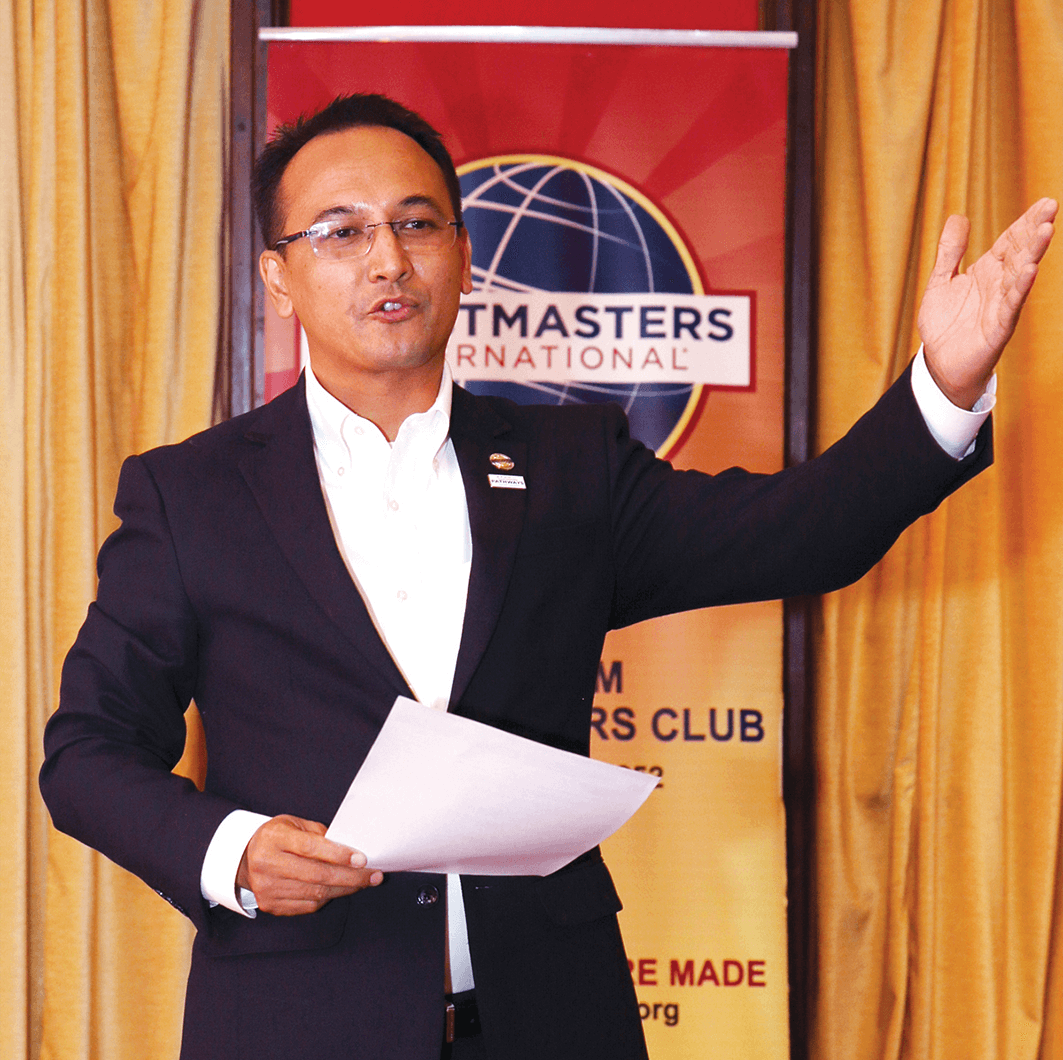 Tourism Toastmasters club president, Pankaj Pradhananga. Photo by Dinesh Shrestha