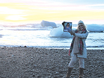 LOUISE BEATON, ACS, ALB, from Coledale, New South Wales, Australia, poses on ­Diamond Beach, Iceland.