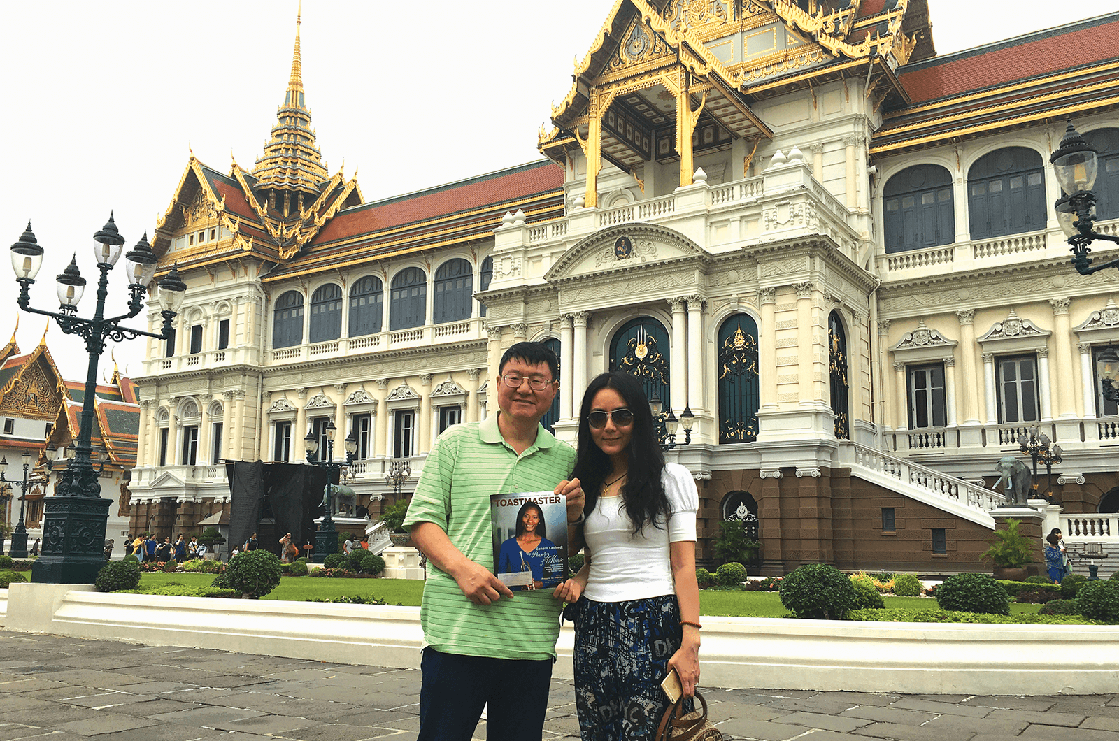 Alex Wang, CC, of Hacienda Heights, California, and his friend Melody visit Grand ­Palace in Bangkok, Thailand.