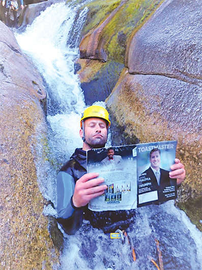 Steve Thomas, from ­Motueka, New Zealand, goes canyoning in the Torrent River, located in the Abel Tasman ­National Park in New Zealand.