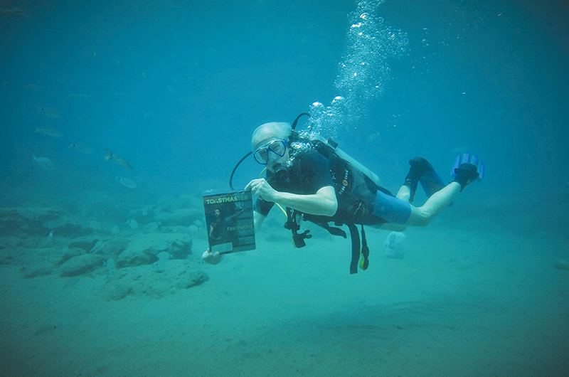 Colm Roe, DTM, from Dublin, Ireland, takes a dive in Fethiye Bay, Turkey.