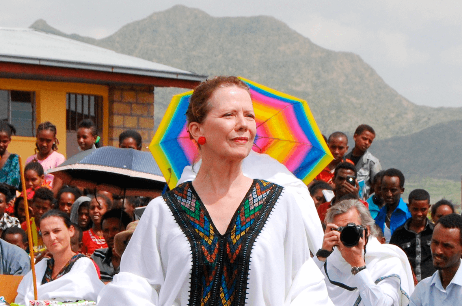 Lesley Stephenson at the opening of new school buildings at Lemlem Baro School in Mehoni, Ethiopia. Photos courtesy of Ethiopian Enterprises