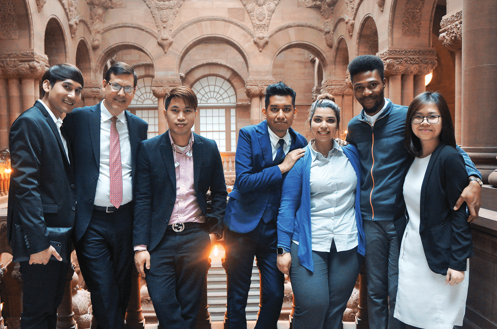 Jim Luce (second from left) visits the New York State capitol with members of the Young Global Leaders program to meet with state assembly members.