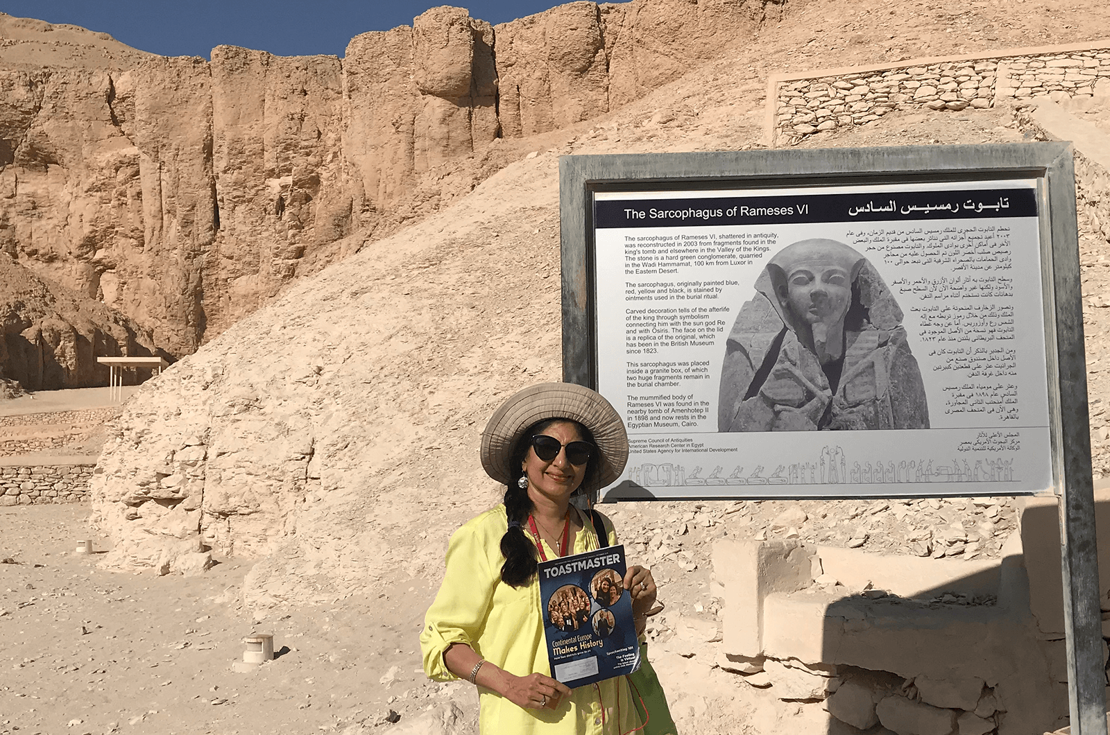 Poonam Bhavinani of Atlanta, Georgia, visits pharaonic tombs at the Valley of the Kings in Luxor, Egypt. 