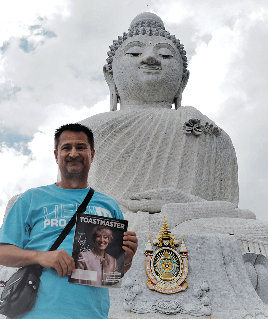 Juha Oravala of Helsinki, Finland, explores the third-tallest statue in Thailand—Big Buddha. Located in Phuket, the statue stands at 45 meters/147.6 feet high and 25.45 meters/83.5 feet wide.
