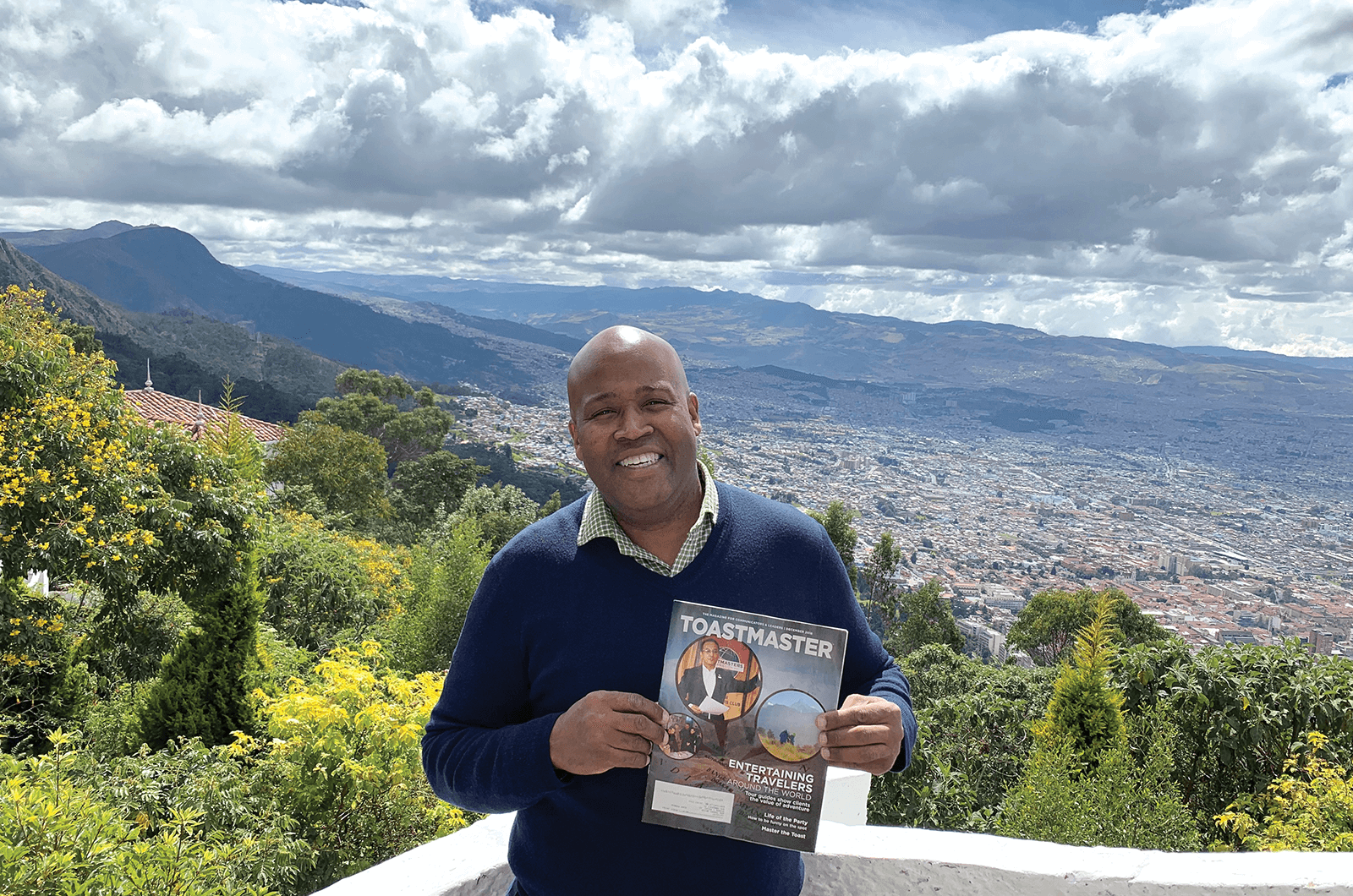 George Lincoln Wilks Jr. of Hyattsville, Maryland, looks over Bogotá, Colombia, the third-highest capital in the world at 8,612 feet (2,625 meters). 
