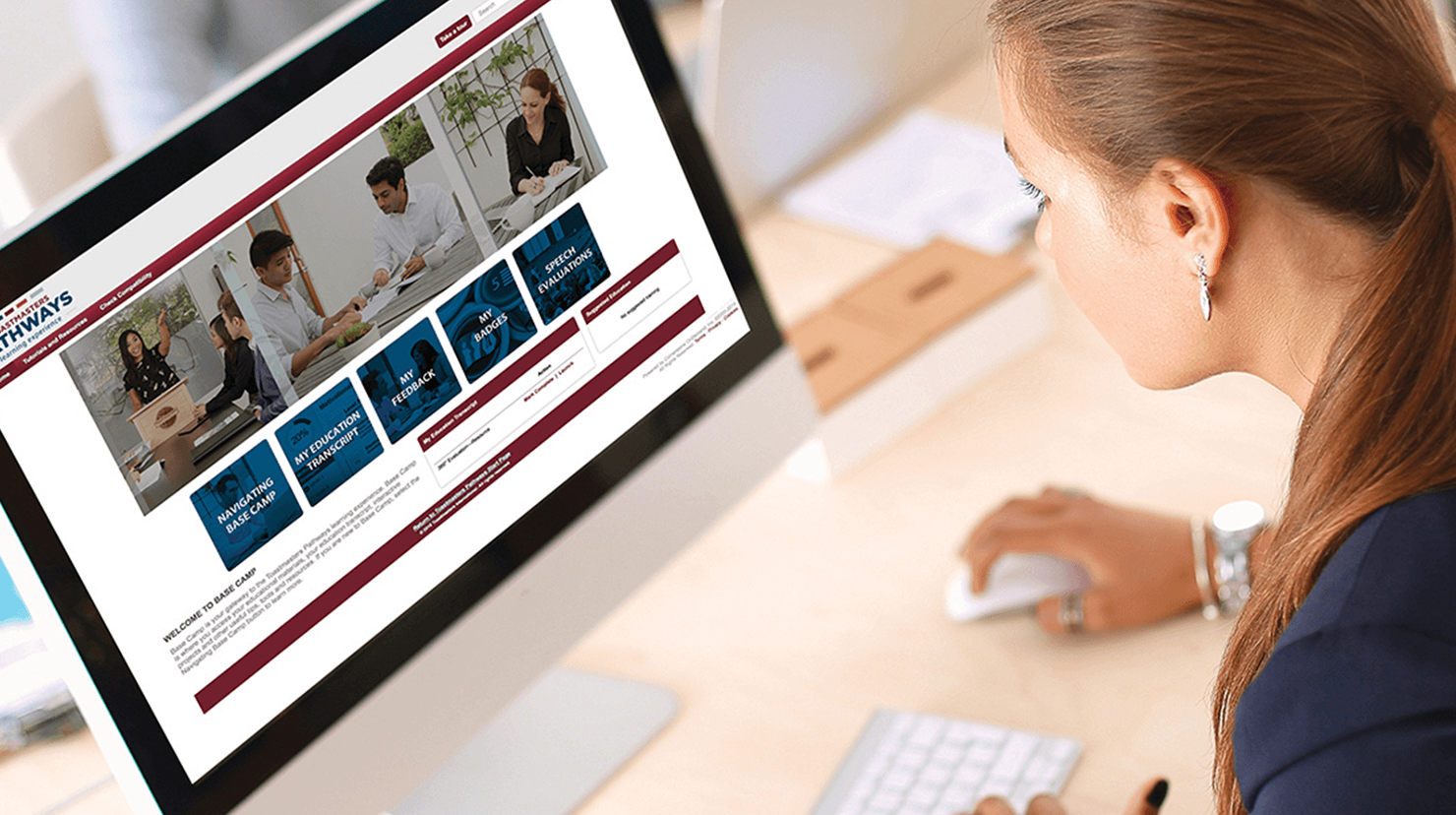 Woman working on computer