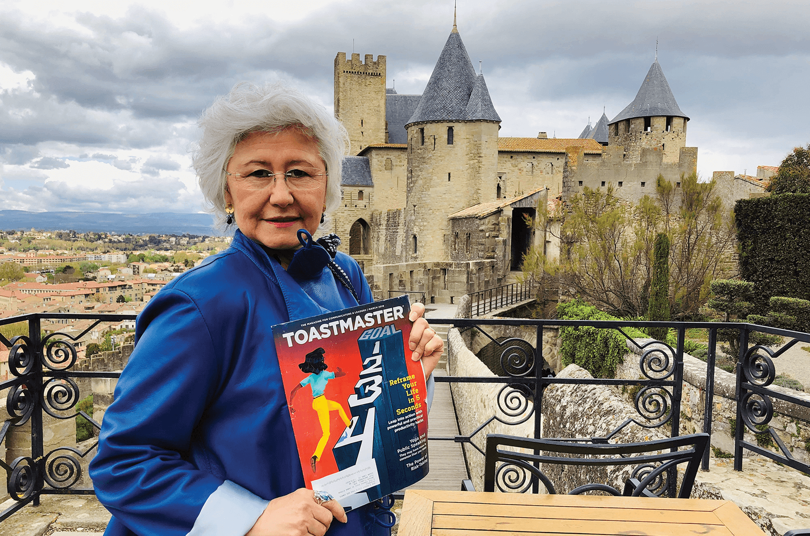Luz Bobadilla of Houston, Texas, visits the medieval city of Carcassonne, France.  