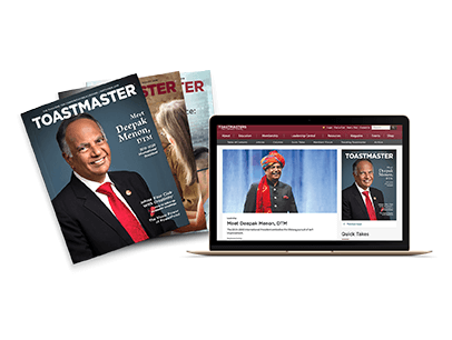 Image of Toastmaster magazine in print and online