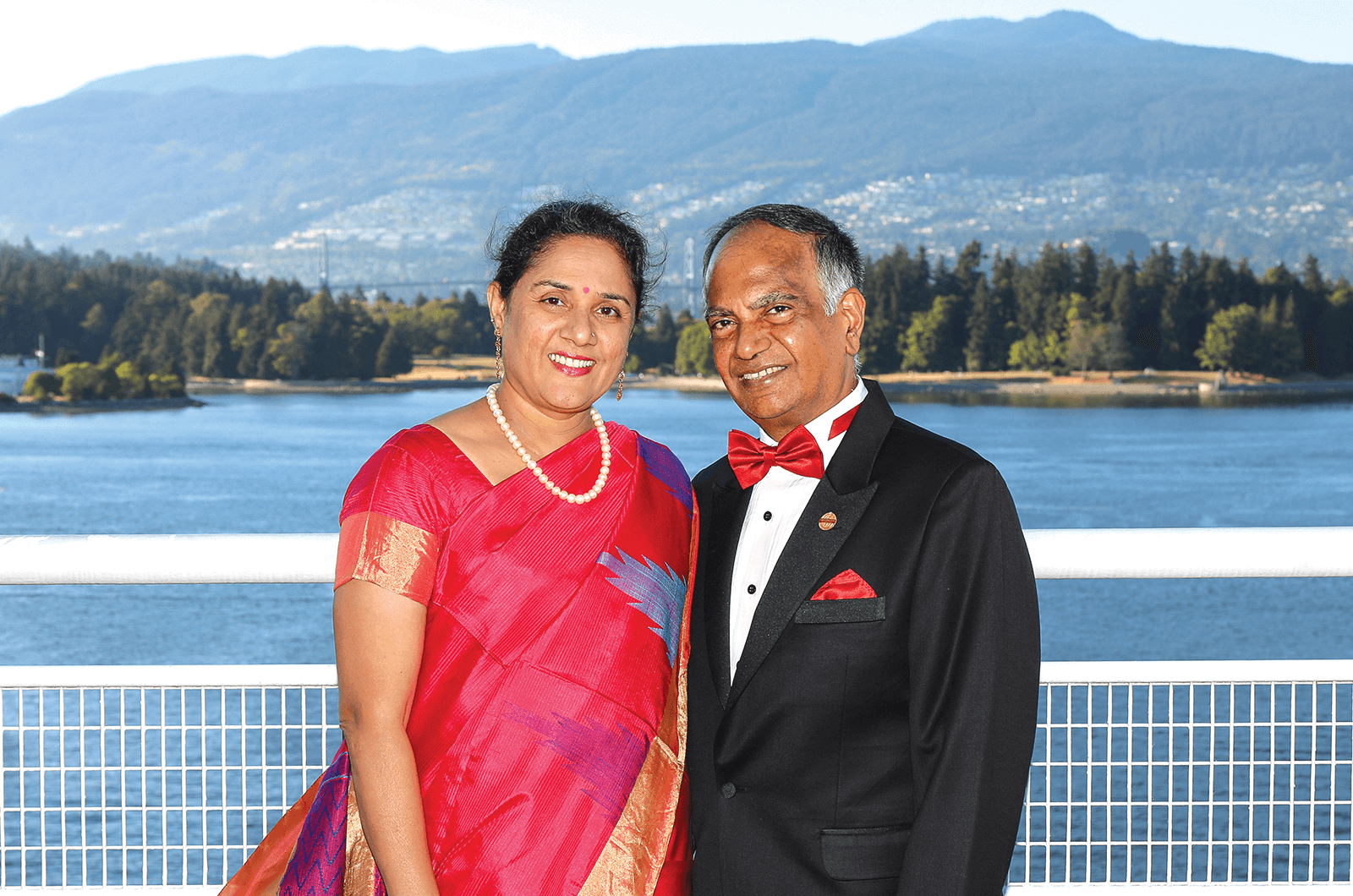Menon and his wife, Kavita, attend the International Convention in Vancouver, Canada, in 2017.