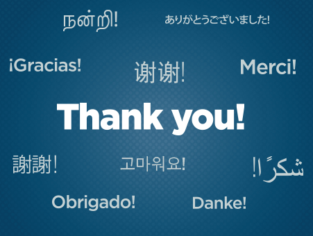 Thank you written in different languages