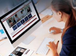 Woman working on computer