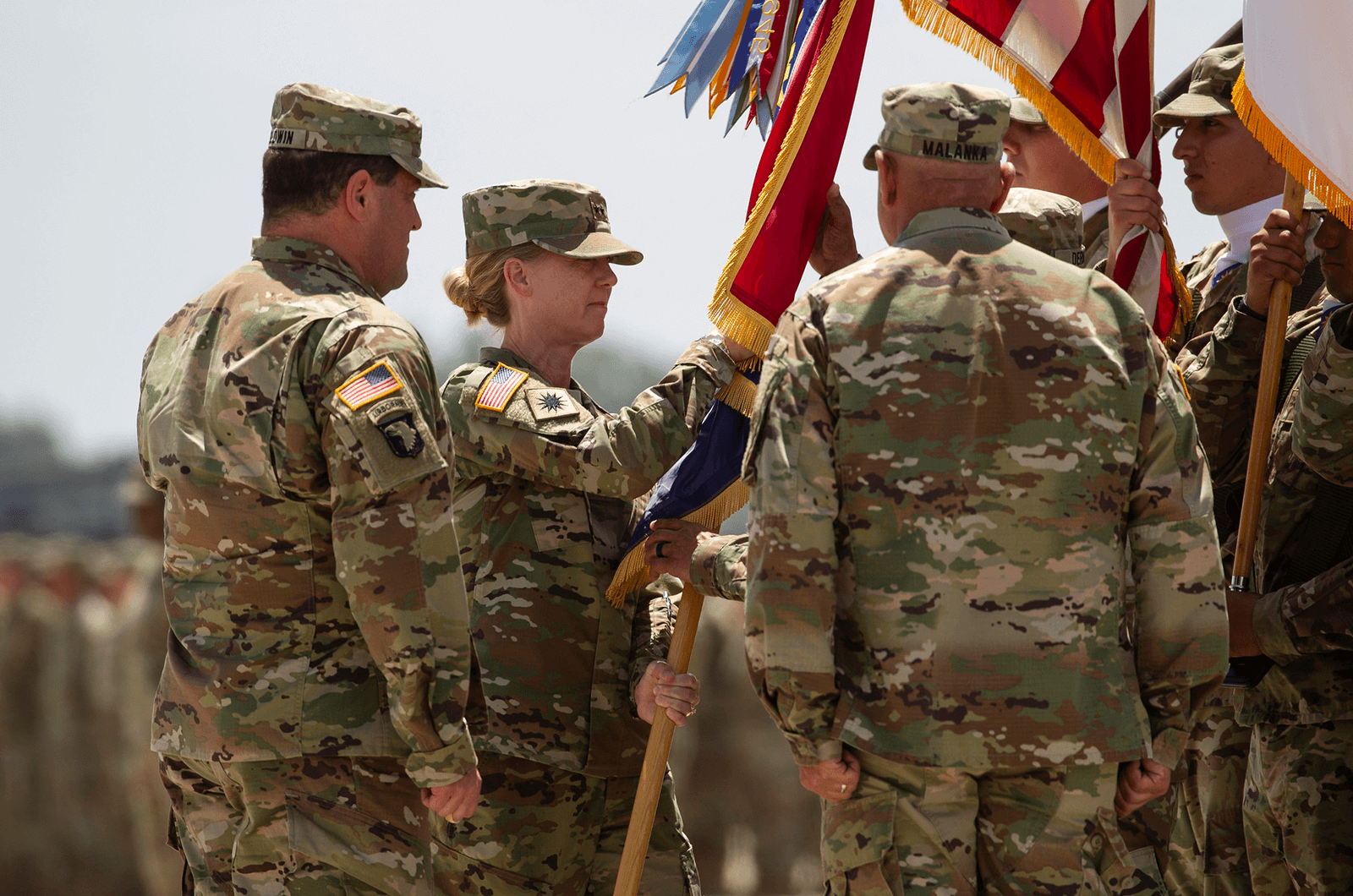 U.S. Army Maj. Gen. Laura Yeager takes command of the California Army National Guard's 40th Infantry Division during a ceremony on June 29, 2019, at Joint Forces Training Base in Los Alamitos, California. Yeager is the first woman to command a U.S. Army infantry division.    *Photos by the California National Guard