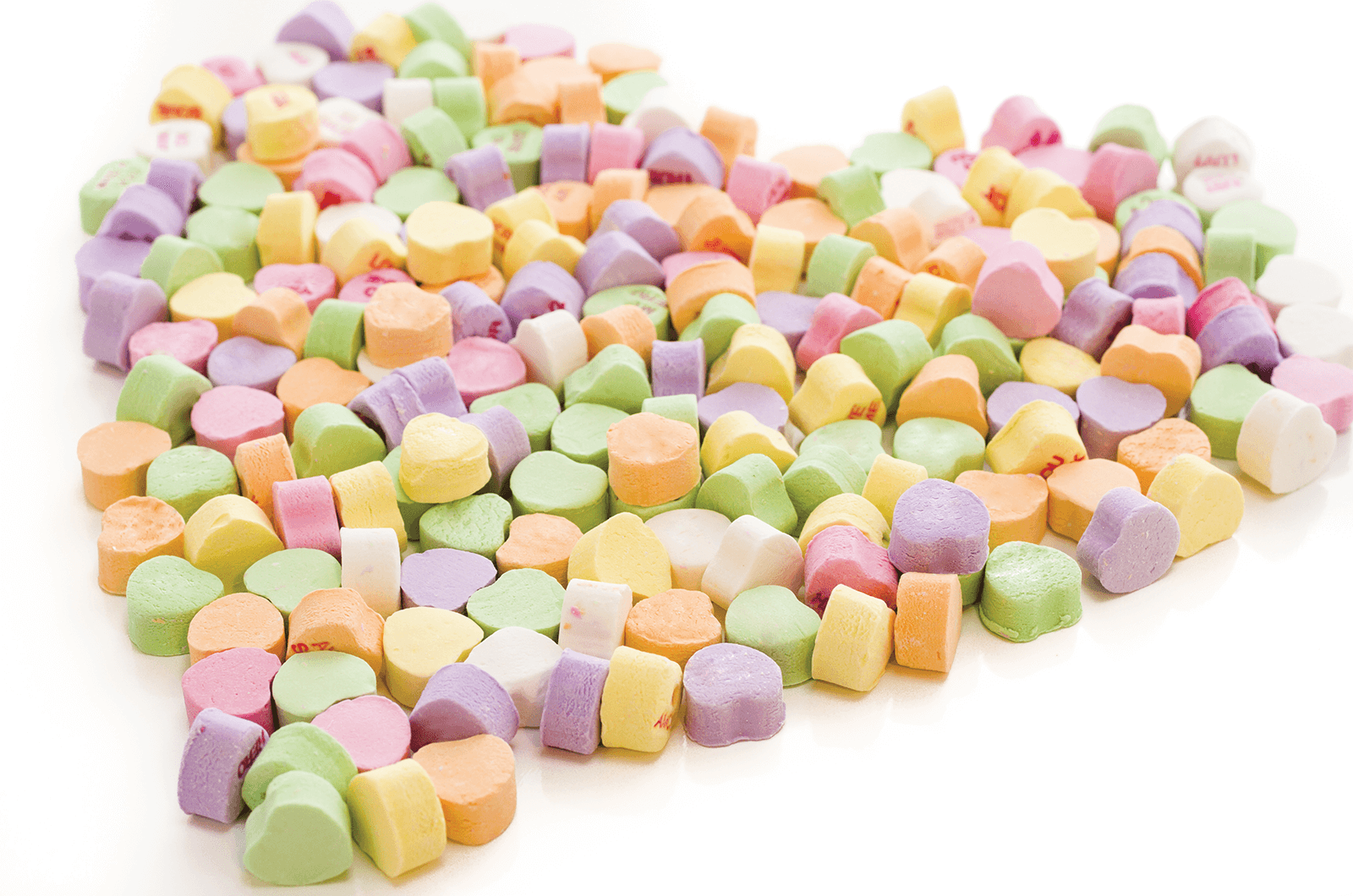 Image of candy hearts with messages