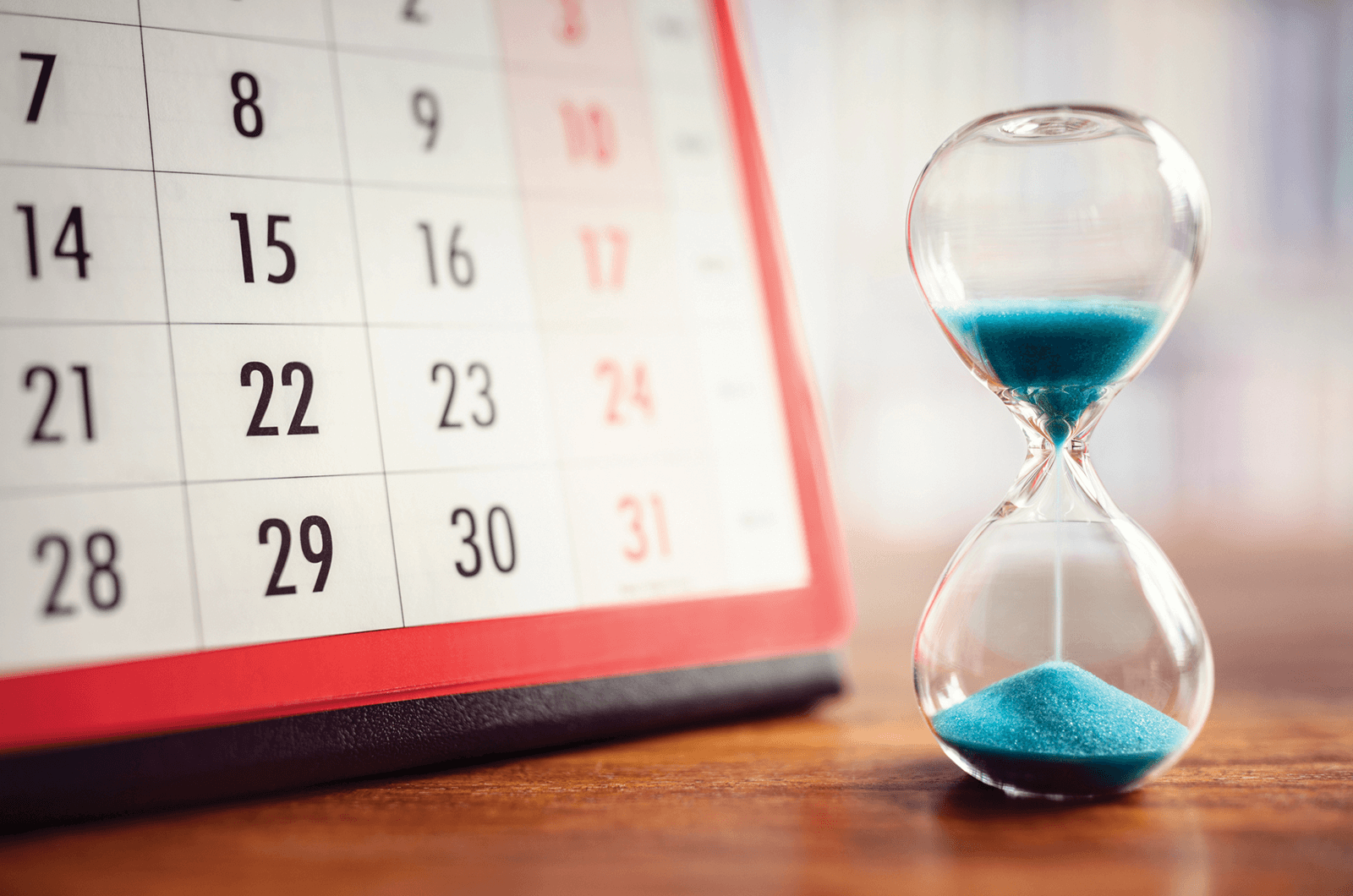 Calendar and hourglass