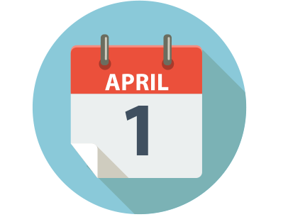 Calendar showing April 1