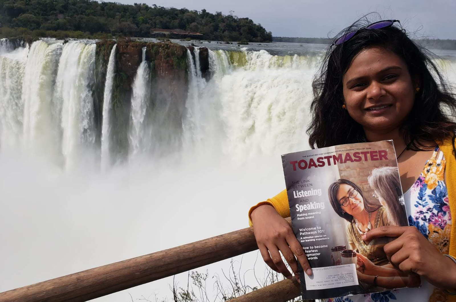 Monica Kenguva of Phoenix, Arizona, takes in the views at the Iguazu Falls in the province of Misiones, Argentina.