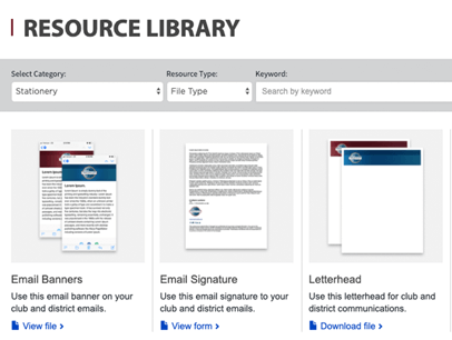 Samples of documents in the Resource Library on the Toastmasters International website 