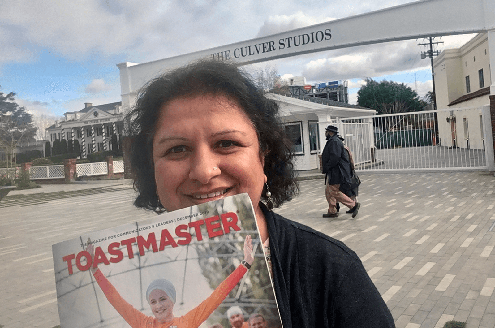 Anita Devi of Milton Keynes, England, United Kingdom, stands in front of The Culver Studios, in Culver City, California, on Boxing Day 2019.