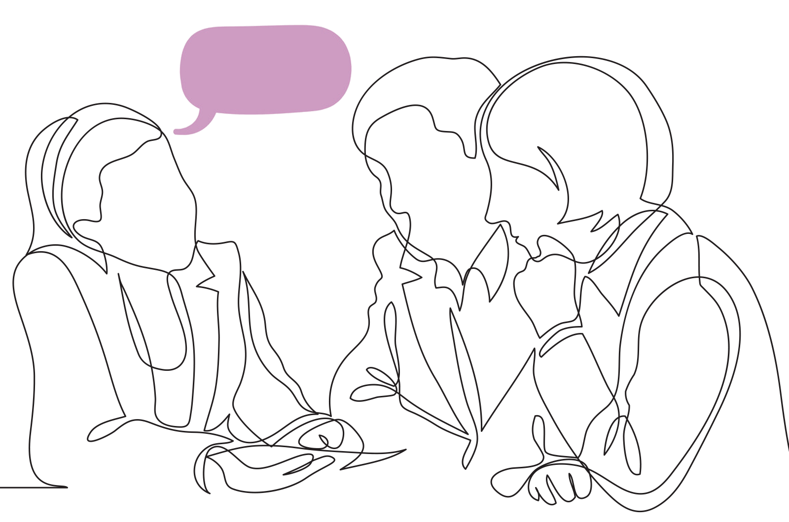 Illustration of three people talking